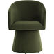Etta Moss Green Swivel Dining Armchair in Copley Cognac